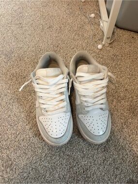 Nike White and Light Gray Women's Sneakers